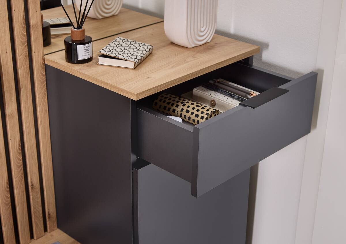 Garderobe Simple anthrazit Eiche Artisan Nachbildung B/H/T: ca. 88x195x35 cm