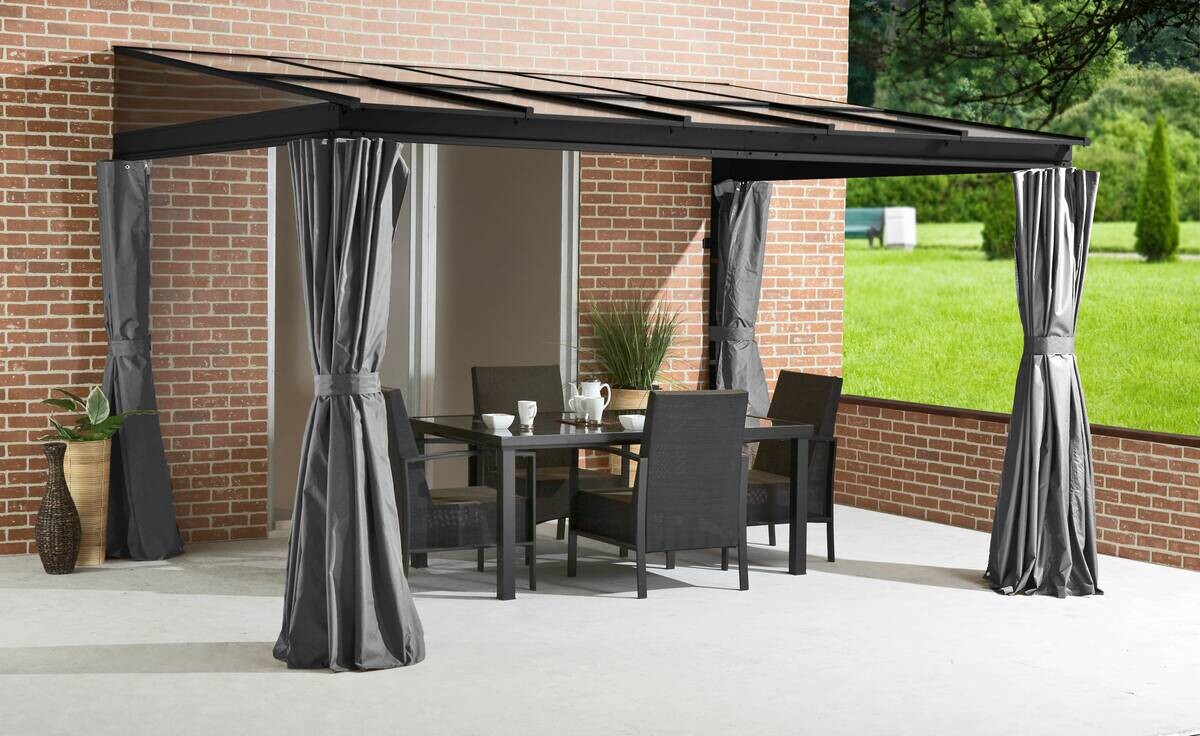 Sojag Terrassenüberdachung St. Barth anthrazit Aluminium B/H/T: ca. 424x240x296 cm