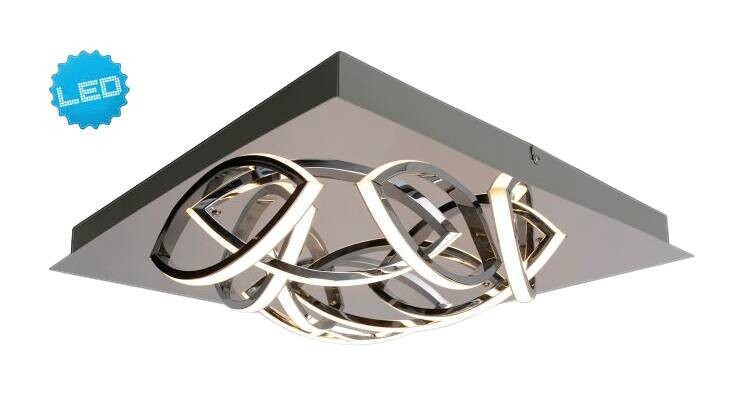 Näve Leuchten LED Deckenleuchte NV1228842 Chrom Aluminium B/H/T: ca. 41x9x41 cm null 9 Brennstellen