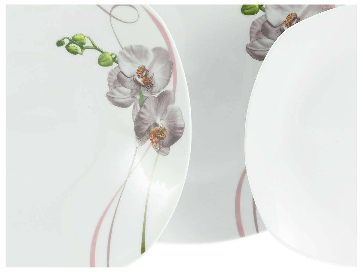 CreaTable Tellerset Square Orchidee weiß Porzellan