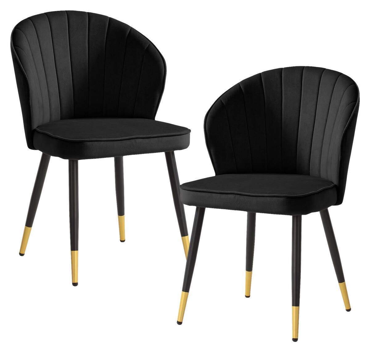 Stuhl 2er Set schwarz Polyester B/H/T: ca. 55x83x53 cm