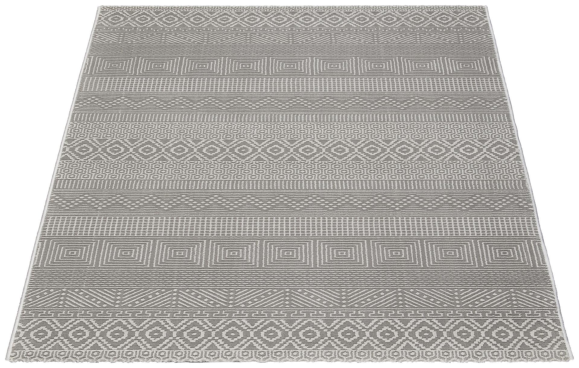 Webteppich Leonie grau B/L: ca. 120x170 cm