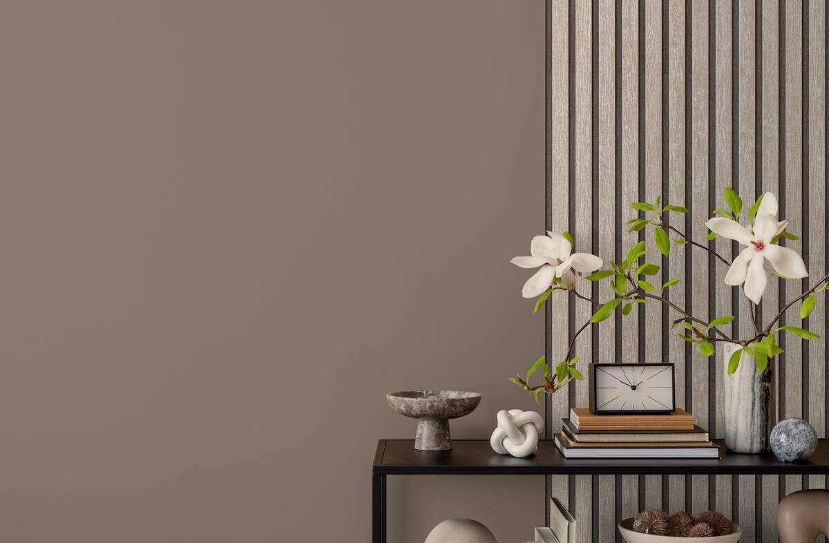 Vliestapete Akustikpaneel hellgrau B/L: ca. 53x1005 cm