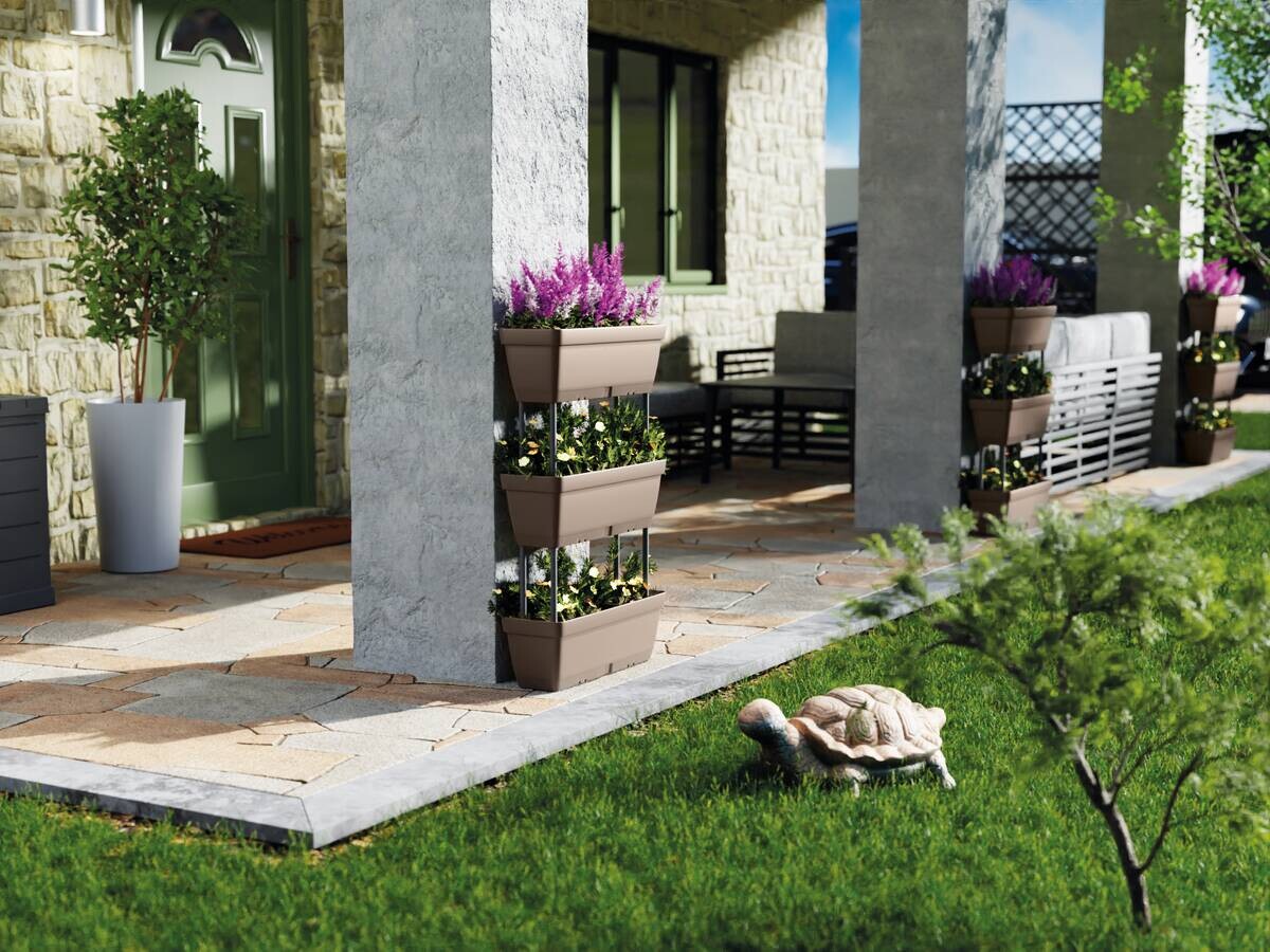 Lolego Veg Pflanzständer hellgrau Polypropylen B/H/L: ca. 17x32x50 cm