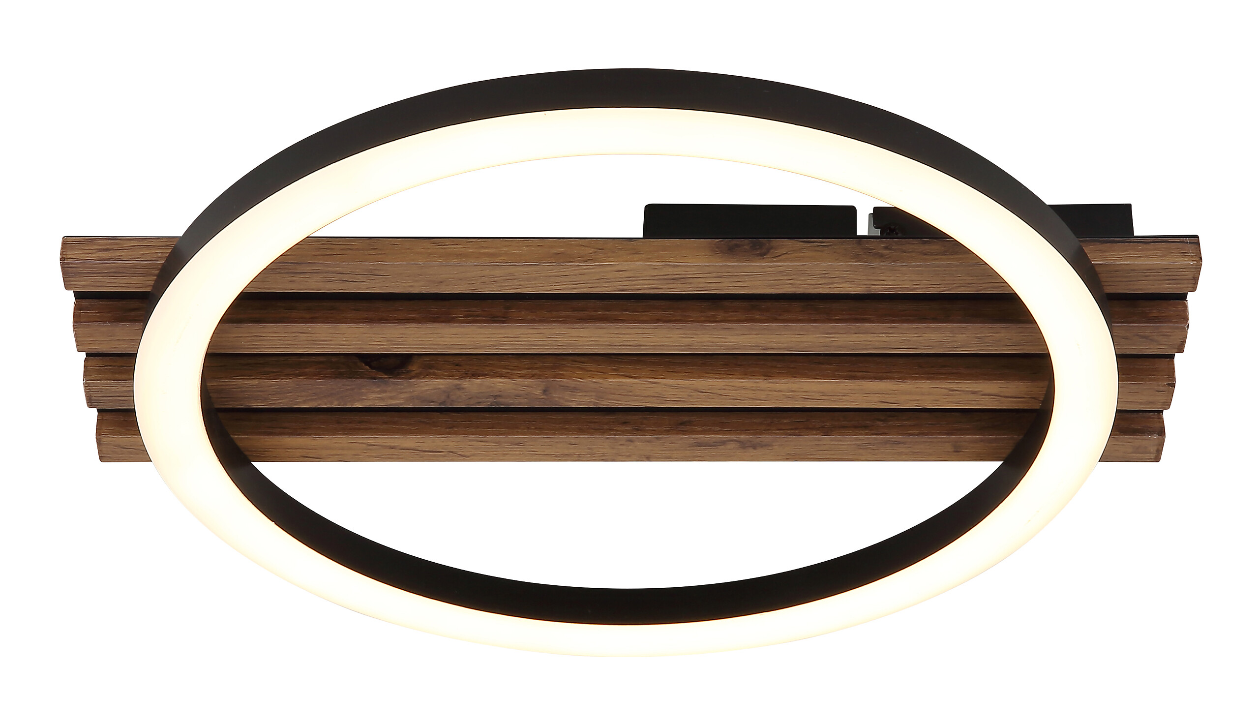 GLOBO Deckenleuchte Opal mattschwarz MDF Metall B/H: ca. 34x6 cm 1 Brennstellen