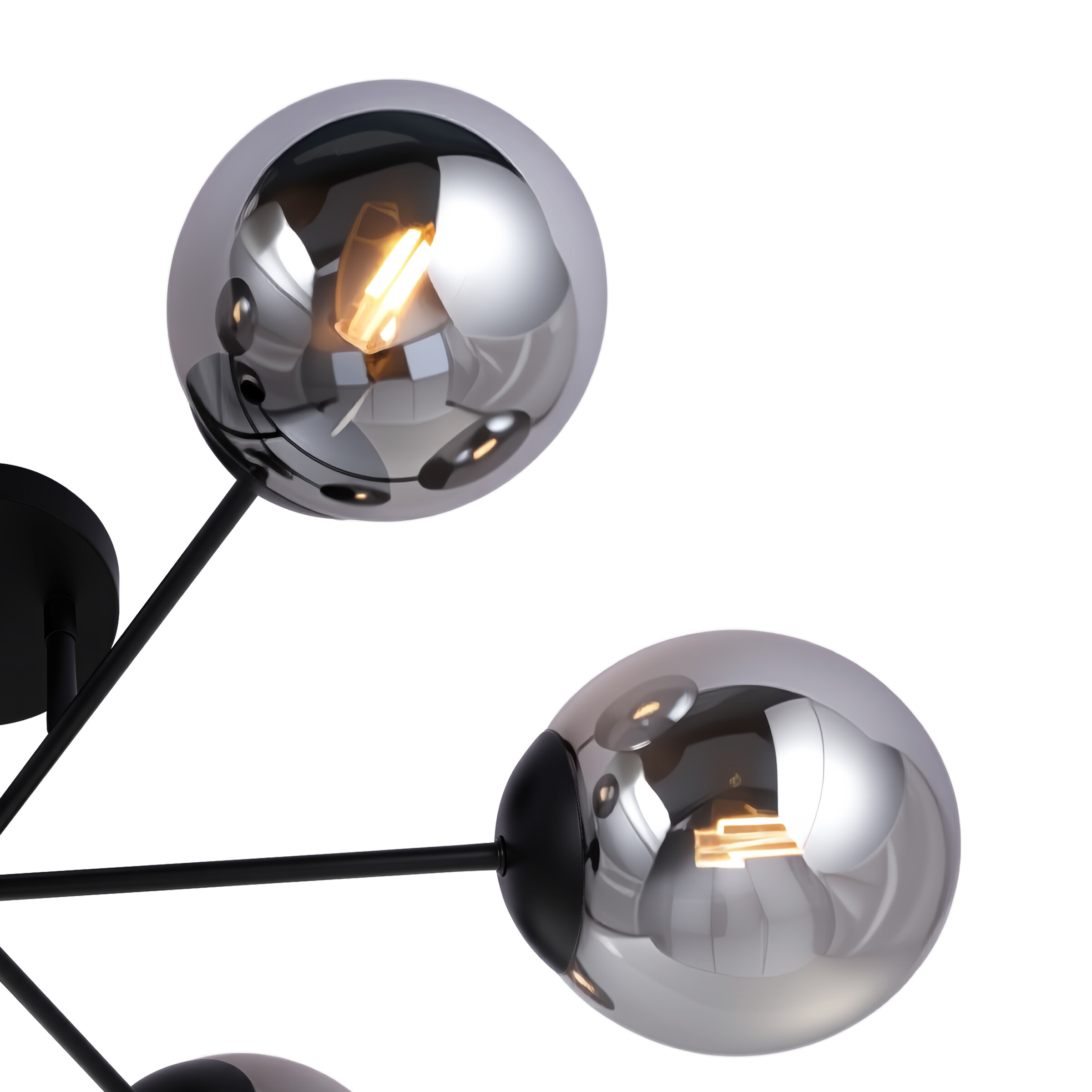 POCOline Deckenleuchte Space schwarz Rauchglas B/H/T: ca. 66x30x66 cm E14 6 Brennstellen