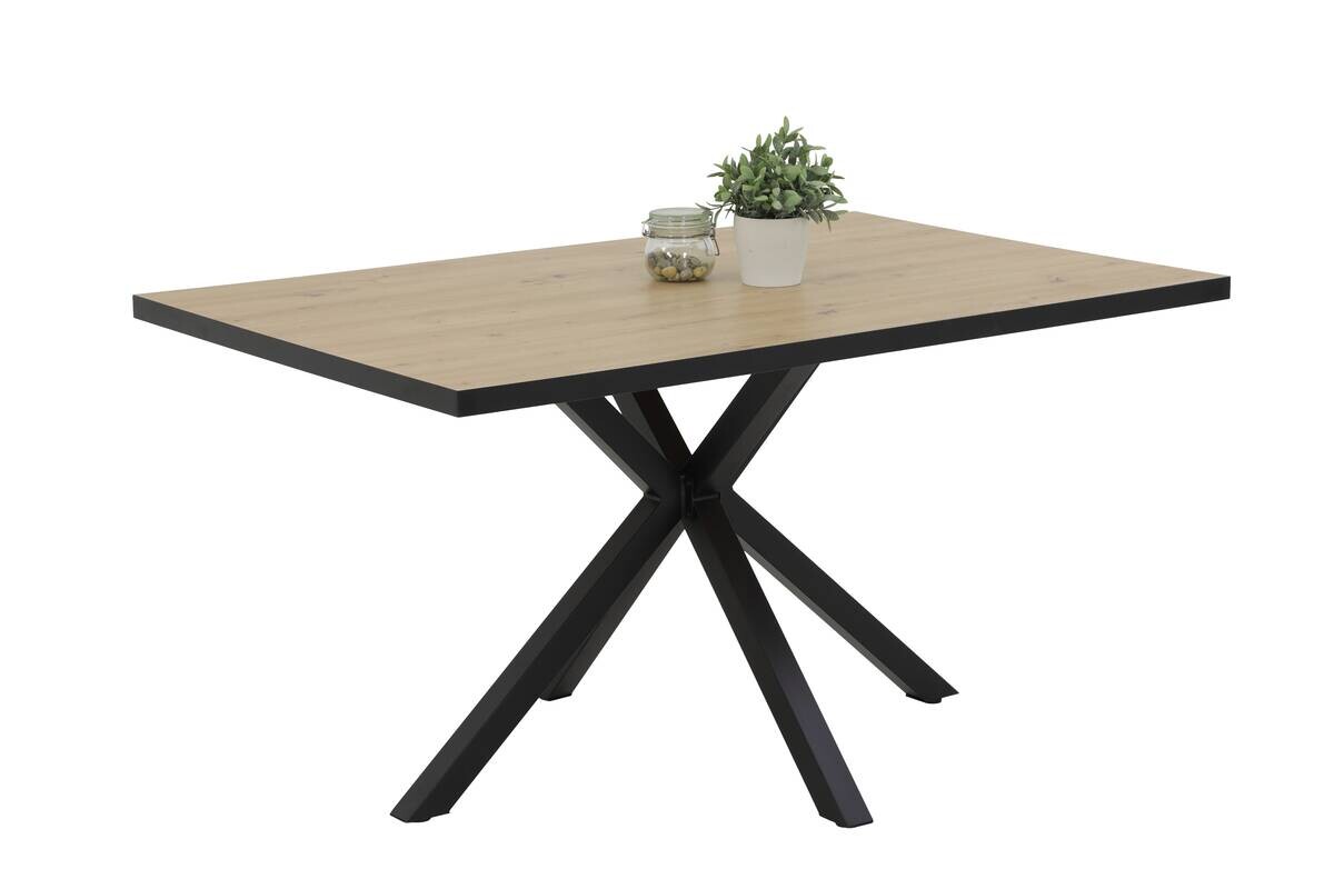 Essgruppe Inn Eiche schwarz anthrazit Holzwerkstoff B/H/T: ca. 140x76x90 cm