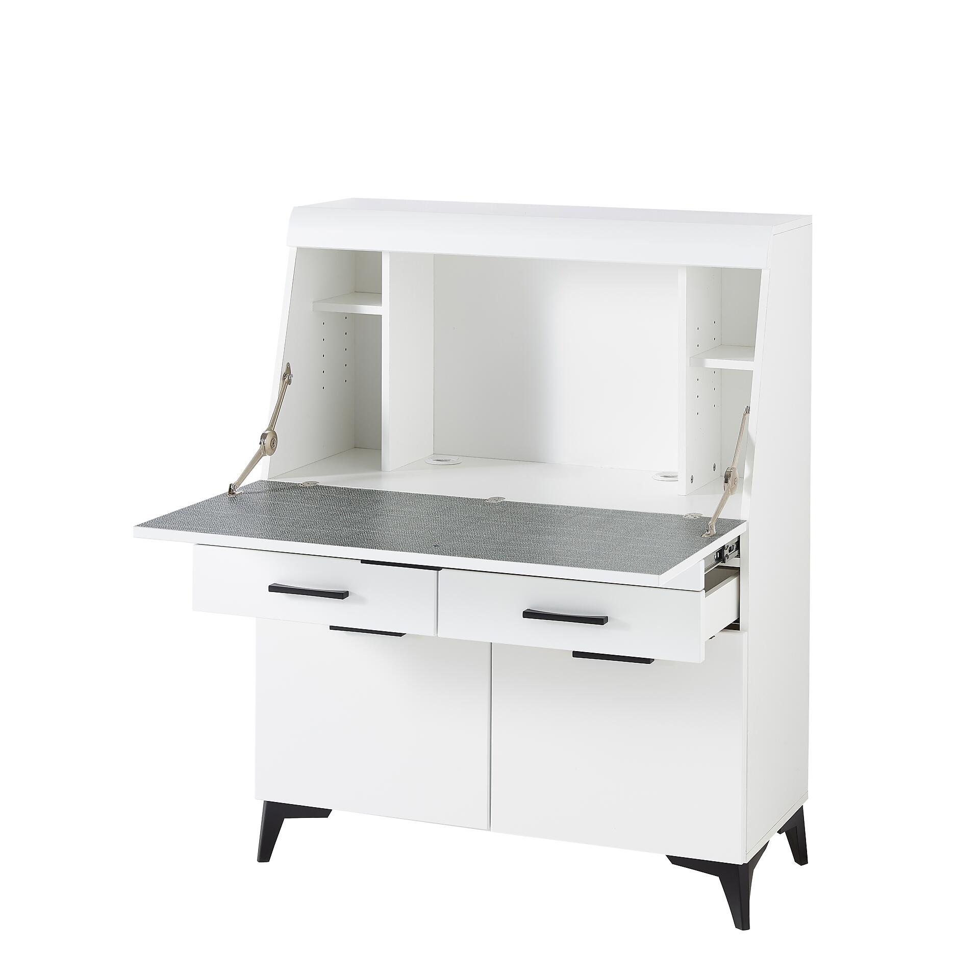 Sekretär Secret weiß matt B/H/T: ca. 98x124x42 cm