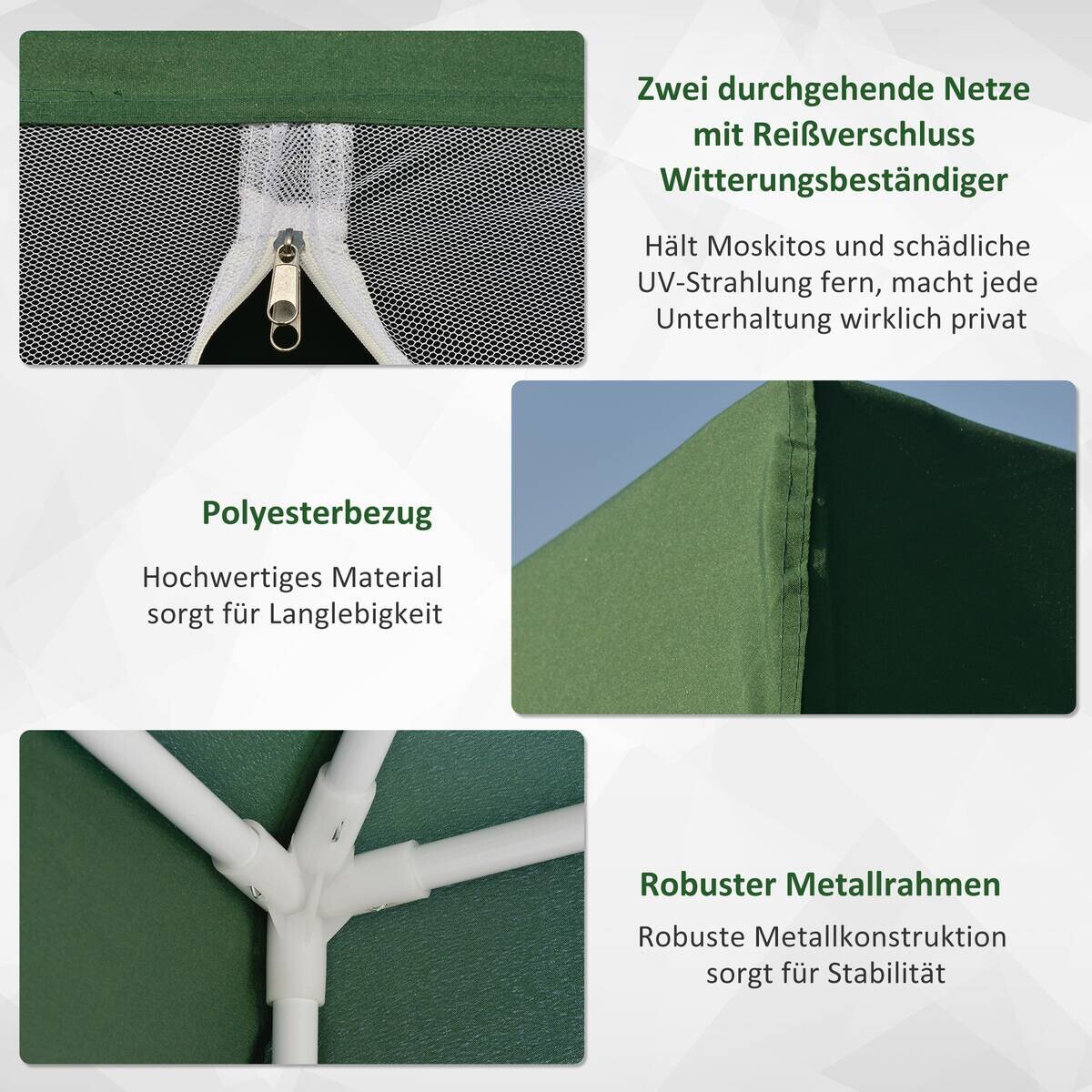 Outsunny Pavillon grün Polyester B/H/L: ca. 300x245x300 cm