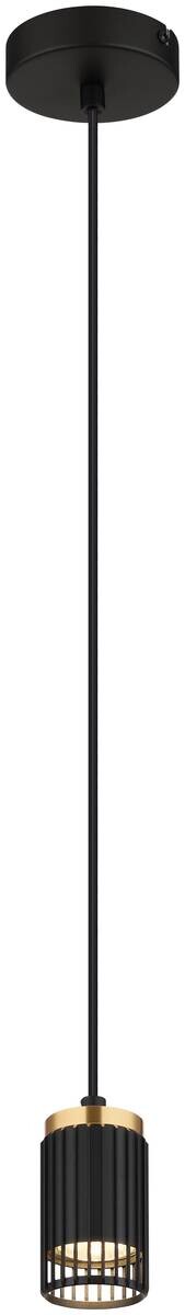 GLOBO Pendelleuchte mattschwarz Metall Aluminium H/D: ca. 120x10 cm GU10 1 Brennstellen