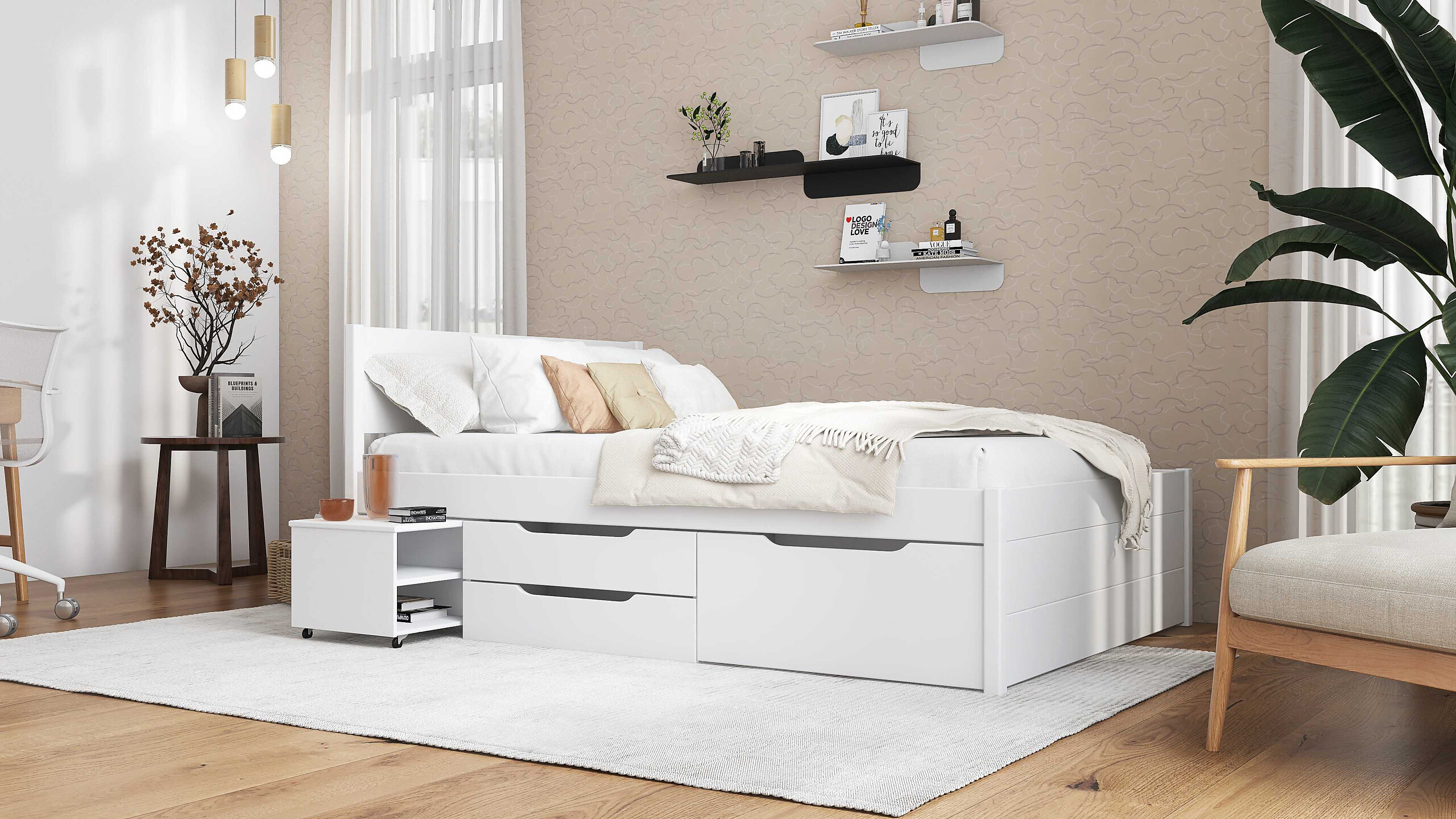 Funktionsbett Efetivo weiß