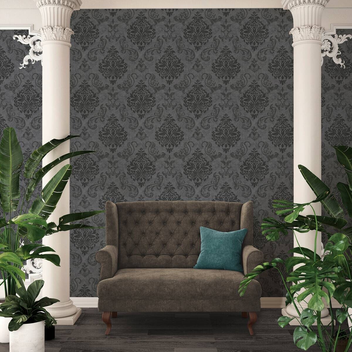 A.S.Creation Vliestapete Memory 3 Barock schwarz B/L: ca. 53x1005 cm