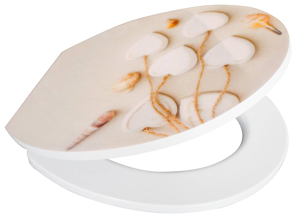 POCOline WC-Sitz weiße Herzen Duroplast