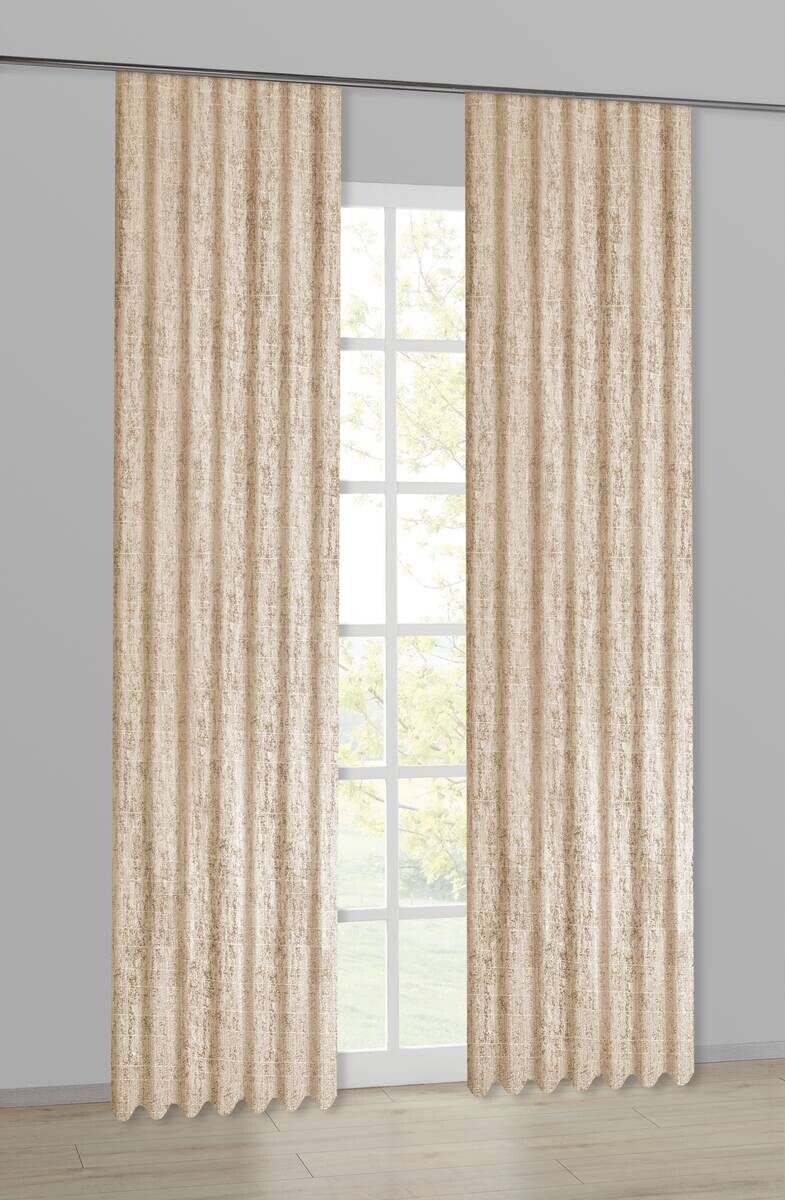 Dekovorhang Eden taupe B/L: ca. 135x245 cm