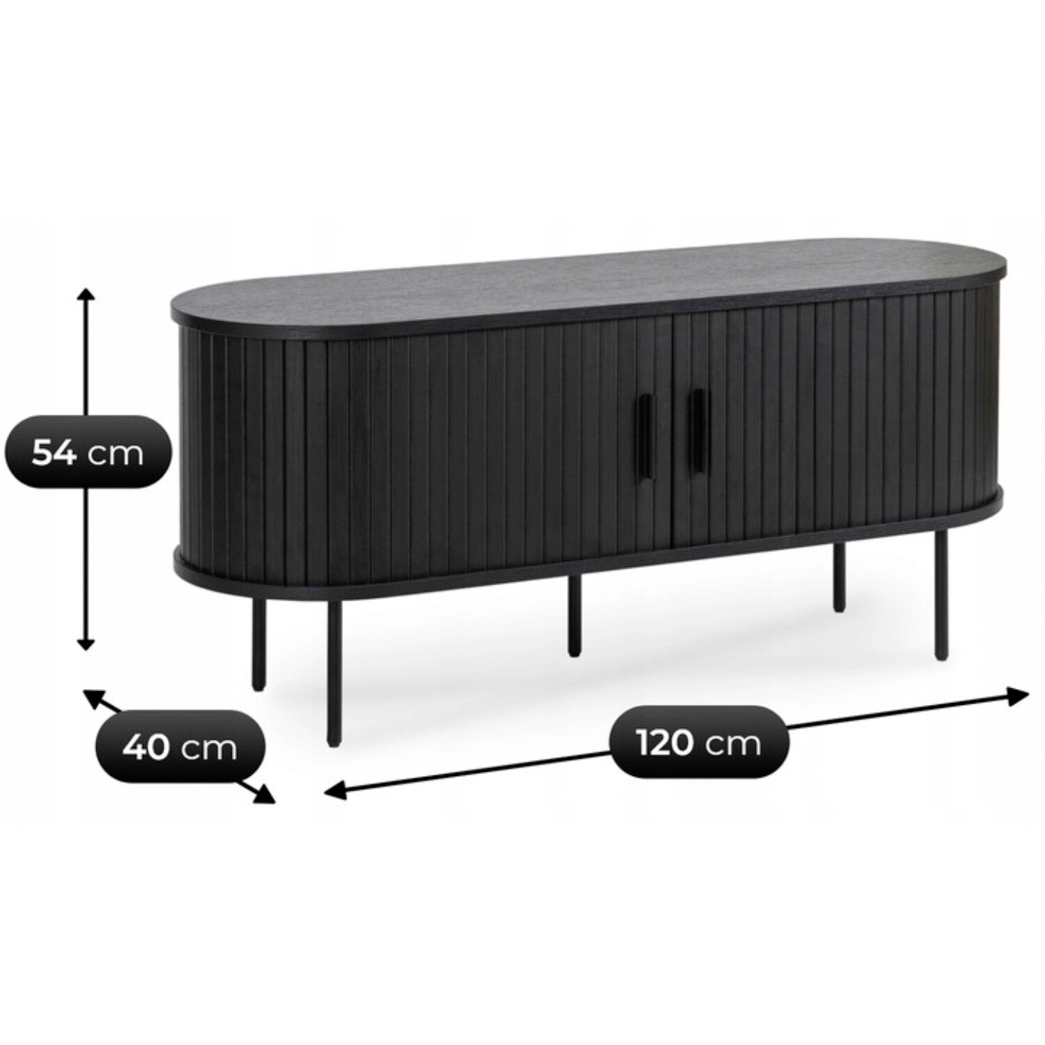 Lowboard SELVA schwarz B/H/T: ca. 120x54x60 cm