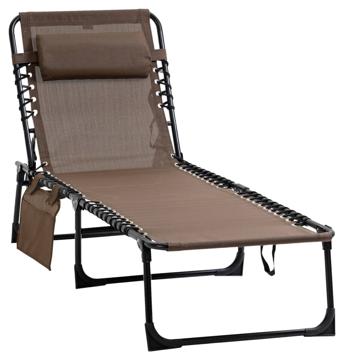 Outsunny Sonnenliege braun Stahl B/H/L: ca. 58x30x185 cm