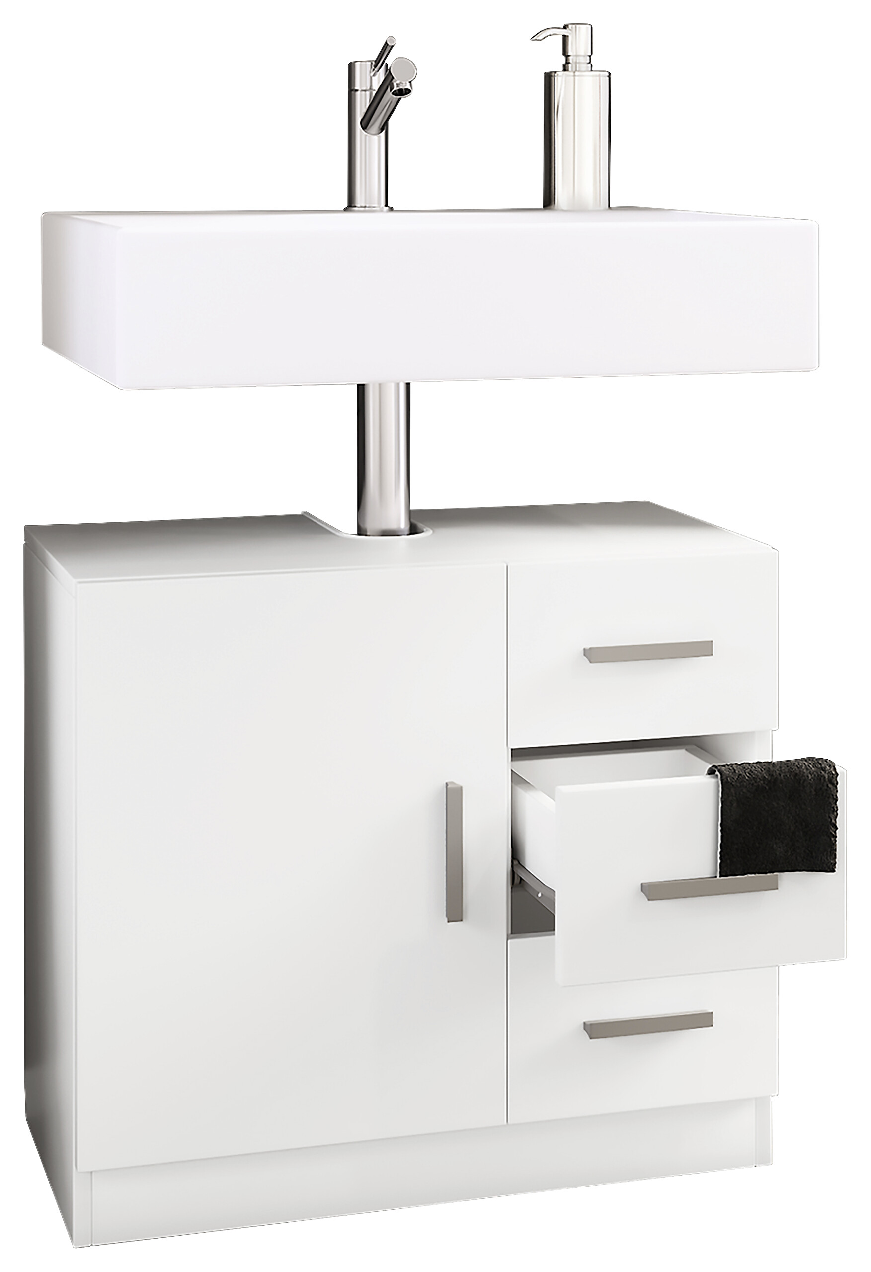 Waschbeckenunterschrank Zalo weiß B/H/T: ca. 63x56x30 cm