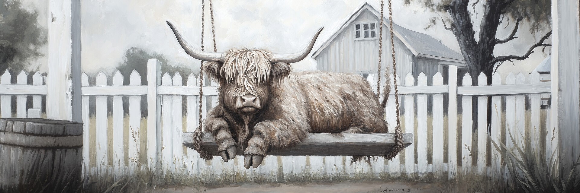 Ölgemälde Tiere B/H: ca. 120x40 cm