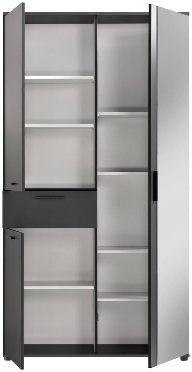 Mehrzweckschrank Kreta anthrazit weiß B/H/T: ca. 99x184x35 cm