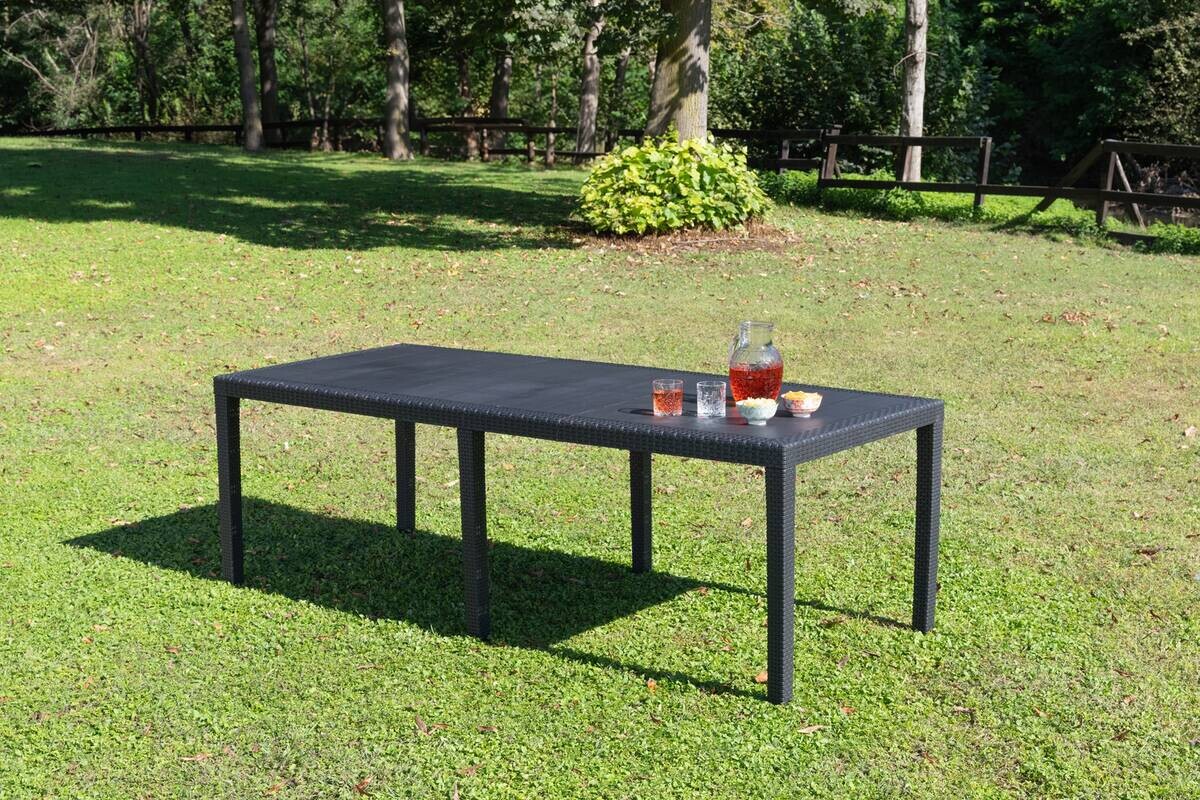 ProGarden Tisch Queen anthrazit Kunststoff B/H/L: ca. 90x72x220 cm