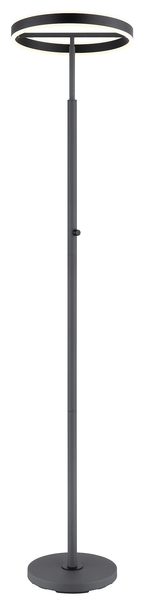 GLOBO Stehleuchte schwarz anthrazit Opal Metall Acryl Aluminium H/D: ca. 181x40 cm 1 Brennstellen