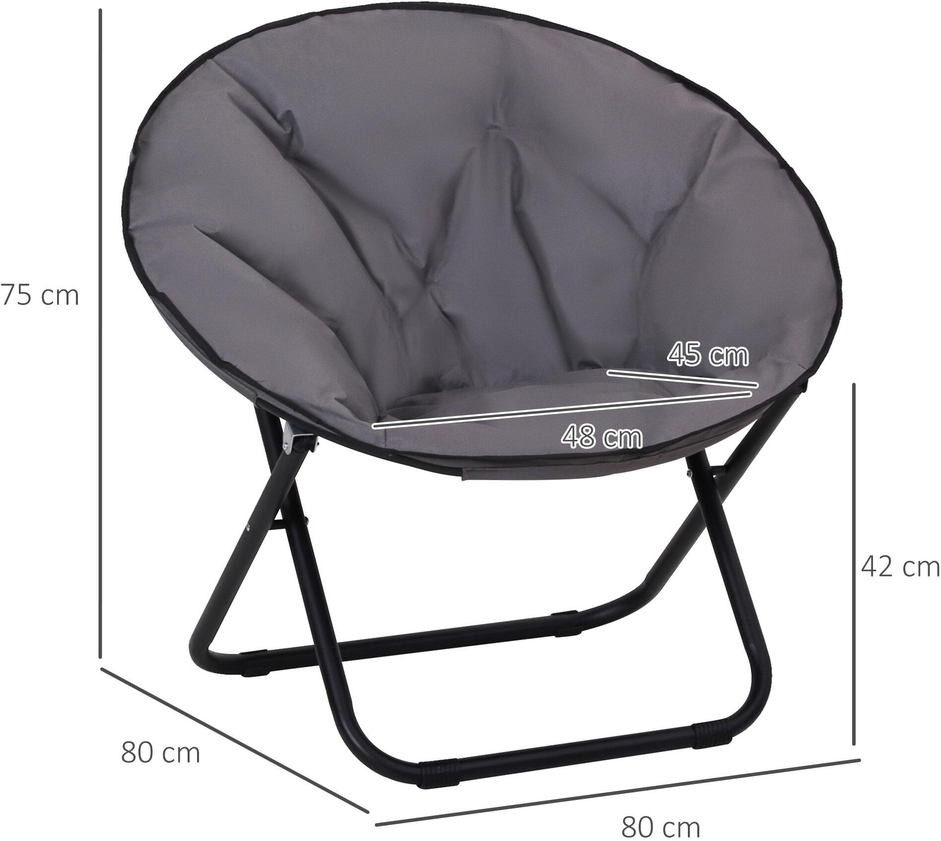 Outsunny Campingstuhl grau Polyester B/H/L: ca. 80x75x80 cm
