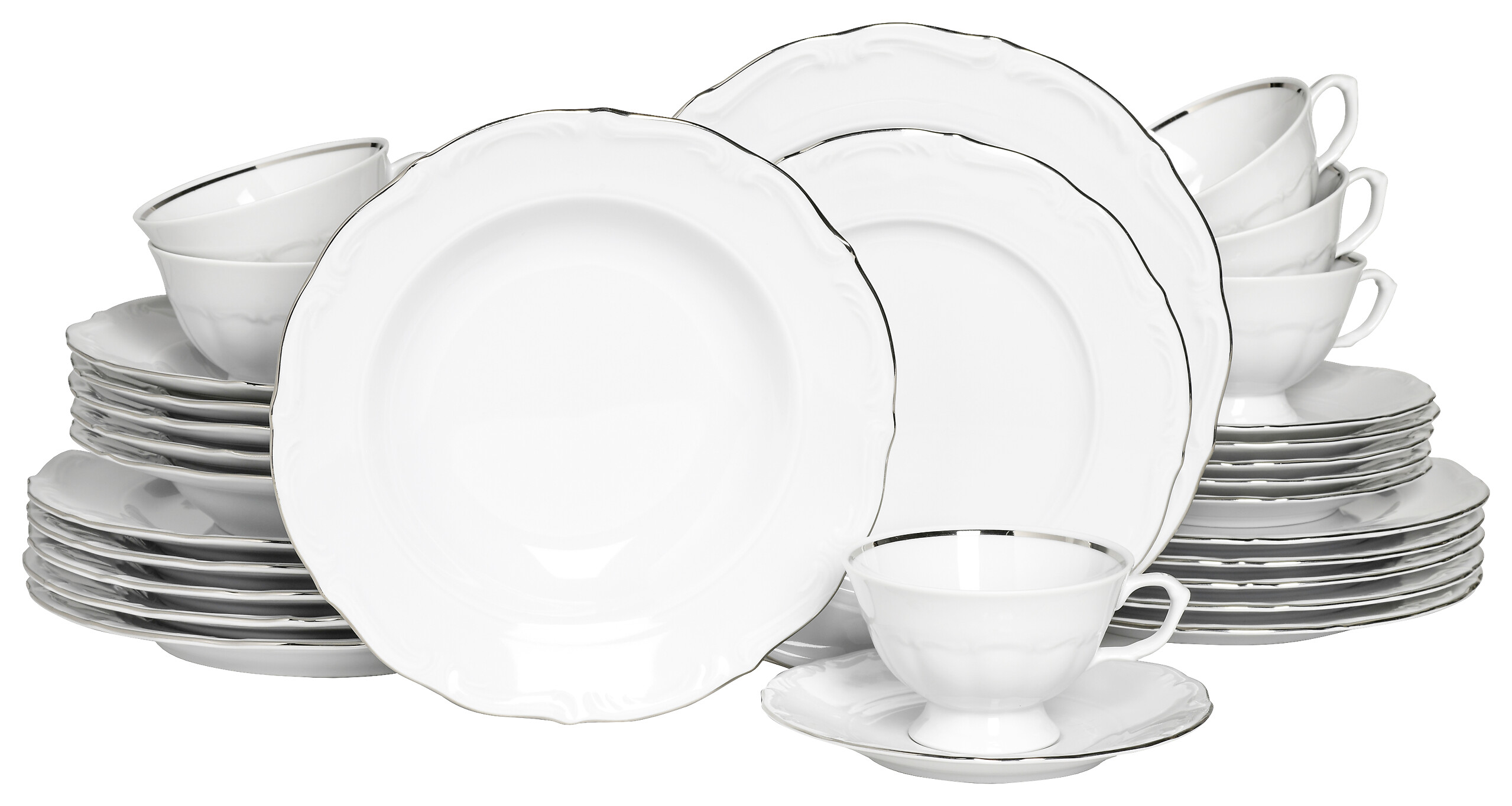 CreaTable Tafelservice Maria Theresia platin Porzellan 30 tlg.