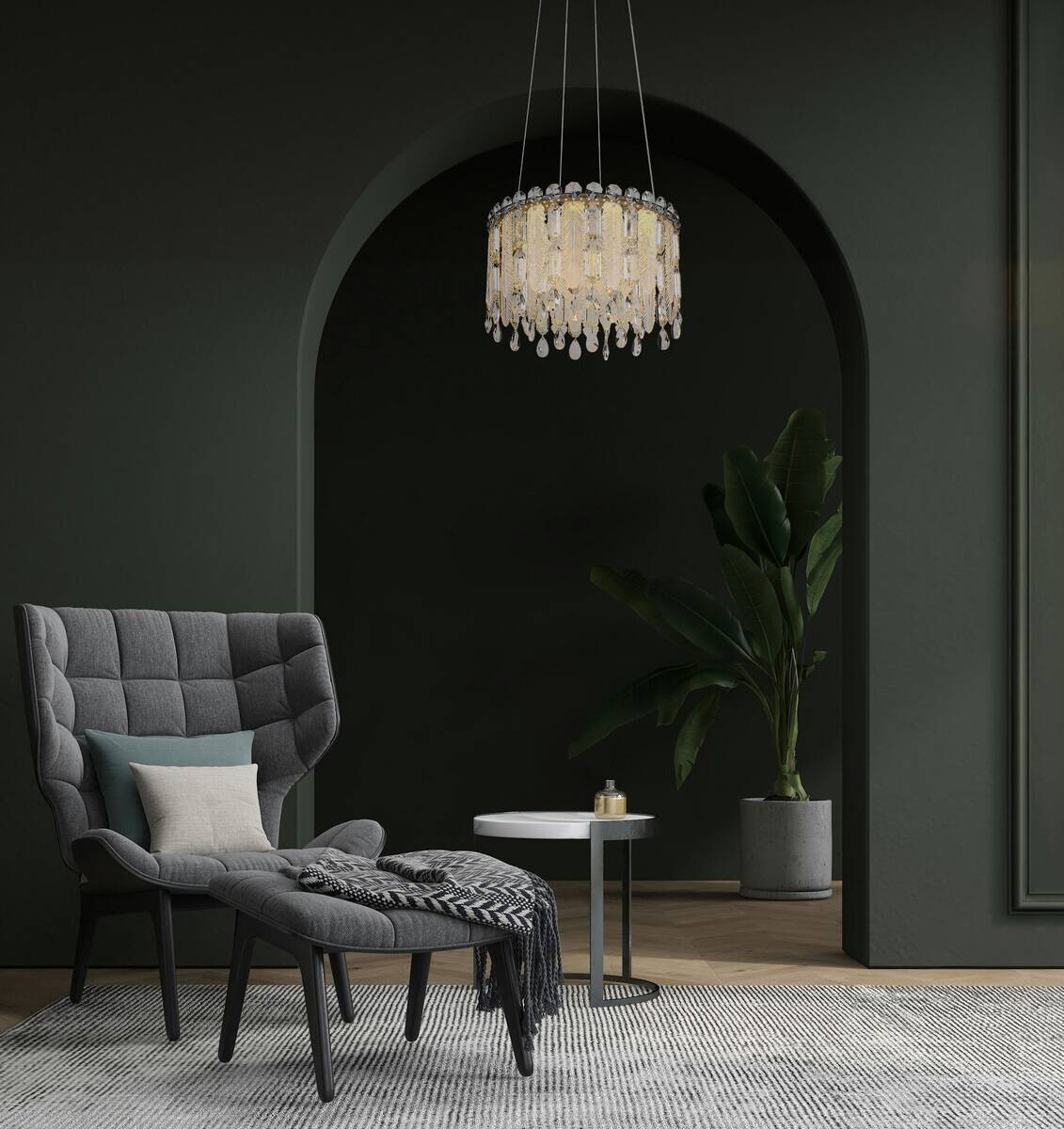 GLOBO Deckenleuchte Chrom klar Metall H/D: ca. 26x38 cm 1 Brennstellen