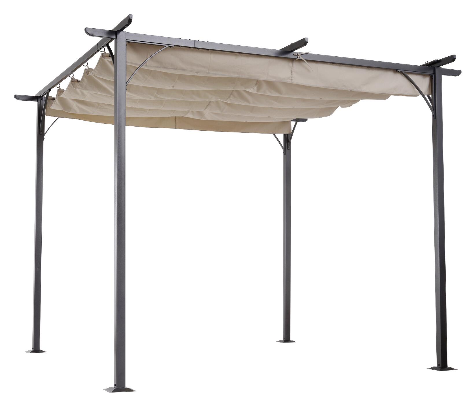 Outsunny Pergola schwarz Metall B/H/L: ca. 300x230x300 cm