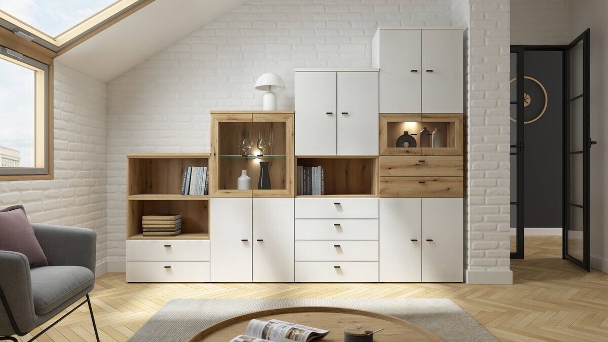 Platte System 64 weiß matt B/H/T: ca. 128x2x35 cm