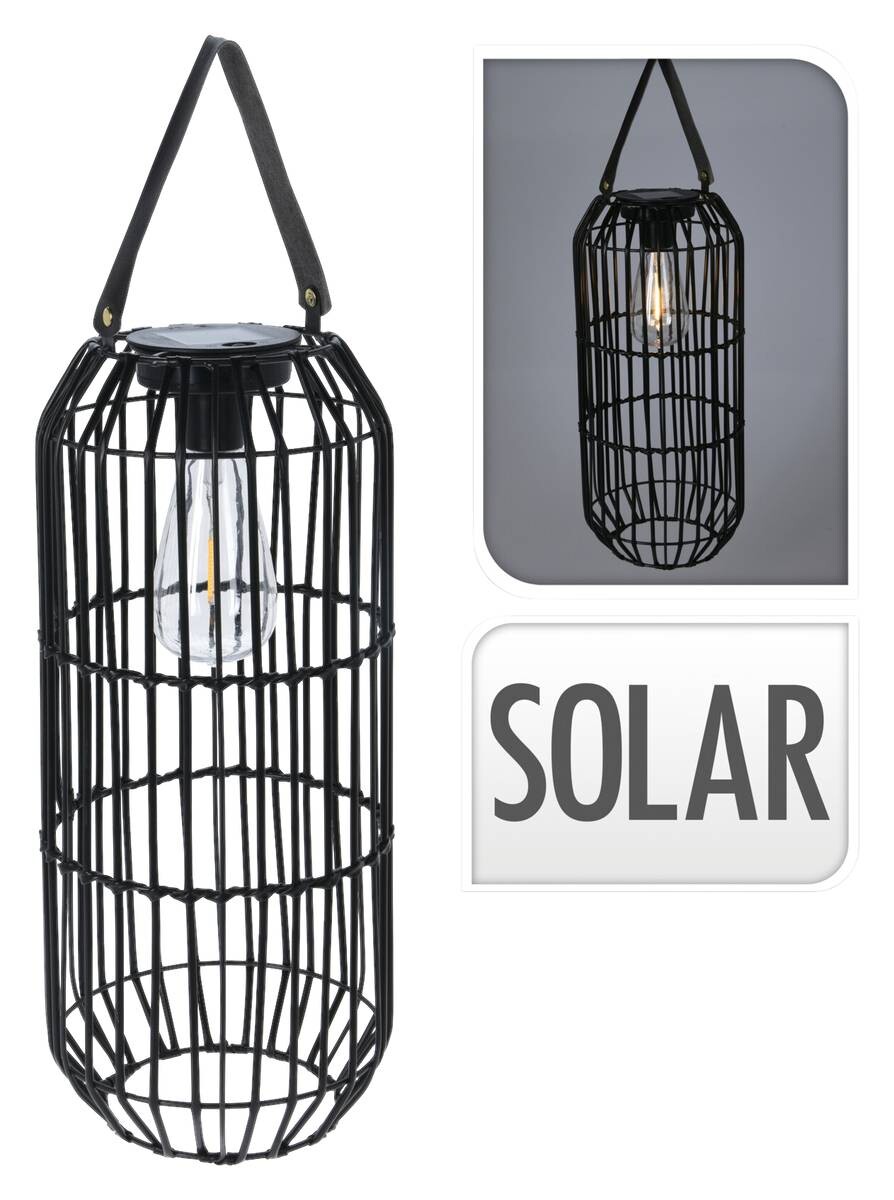 Solarlampe schwarz Metall B/H: ca. 17x38 cm