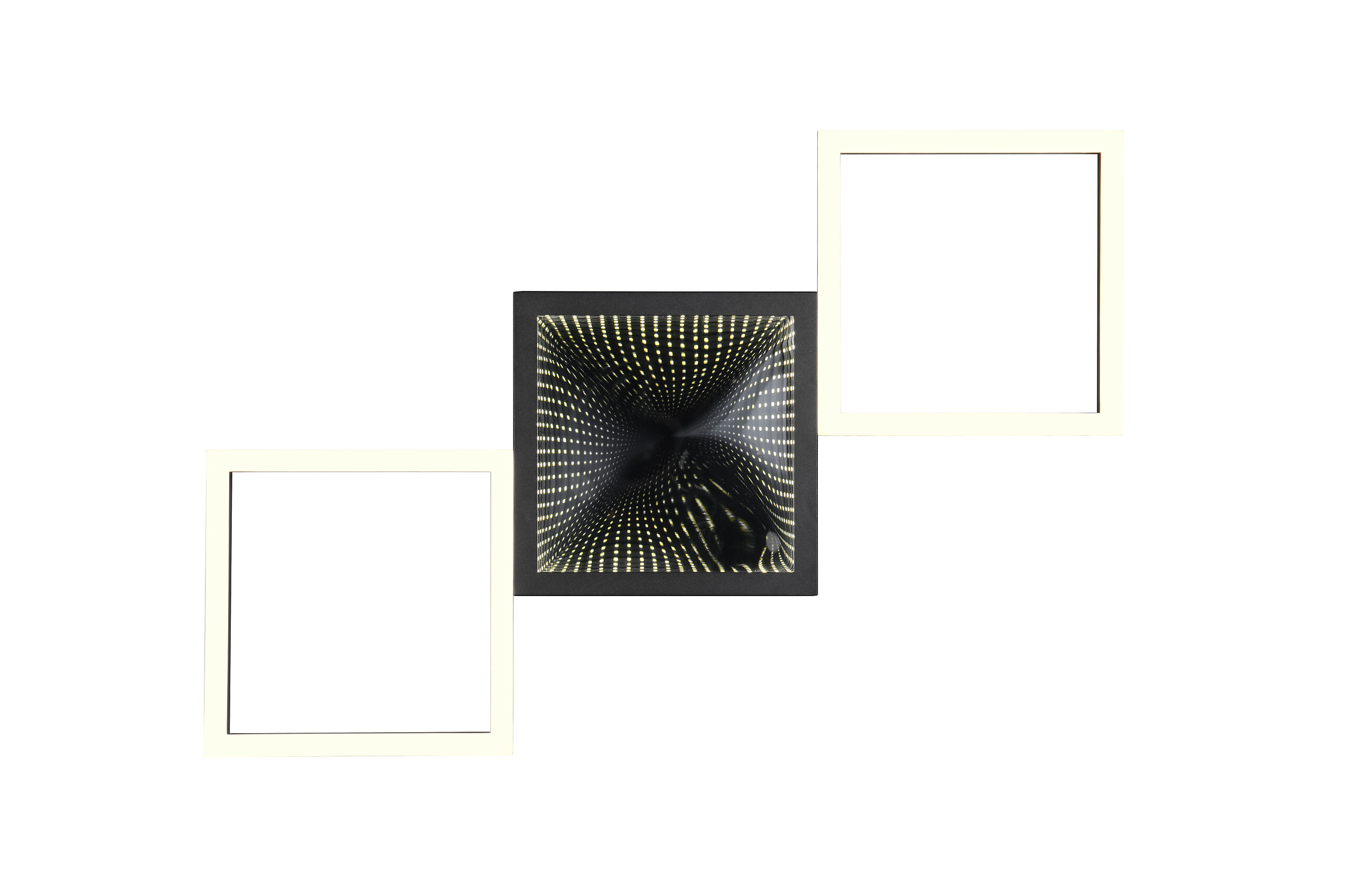 Reality LED-Deckenleuchte Gelo mattschwarz Metall B/H/L: ca. 43x4x66 cm