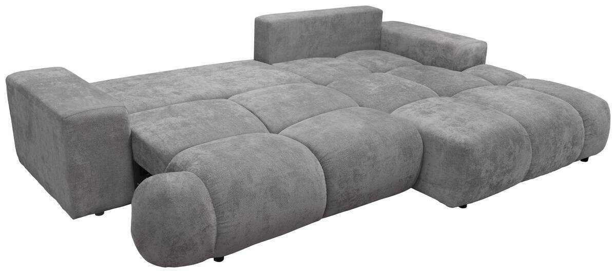 Ecksofa mit Bettfunktion grau Microfaser B/H/T: ca. 288x69x187 cm