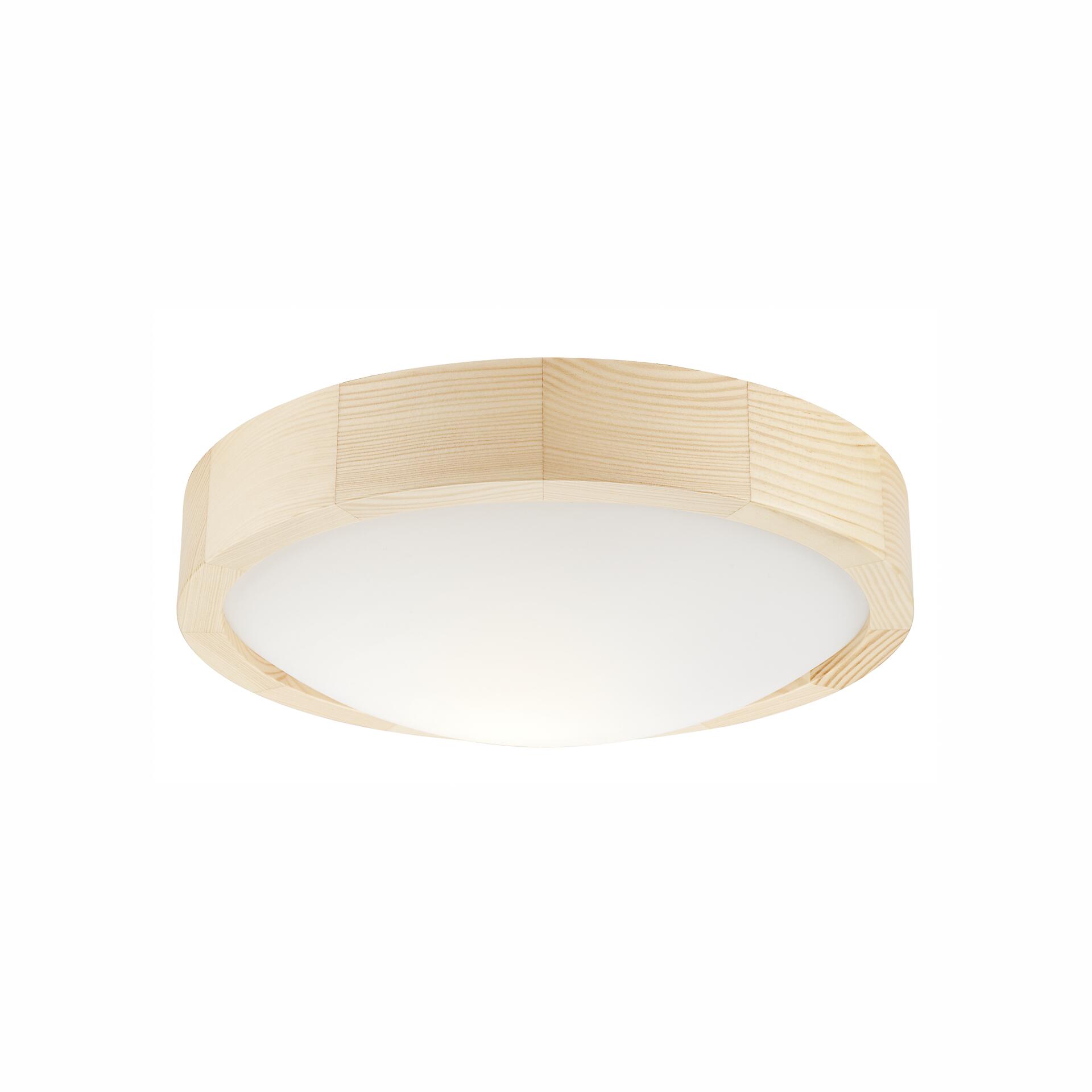 Lamkur Deckenleuchte ANELLO 41247 kiefer Glas Holz H/L: ca. 8x27 cm E27 1 Brennstellen