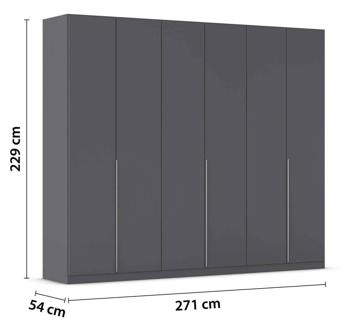 Kleiderschrank Alabama grau B/H/T: ca. 271x229x54 cm