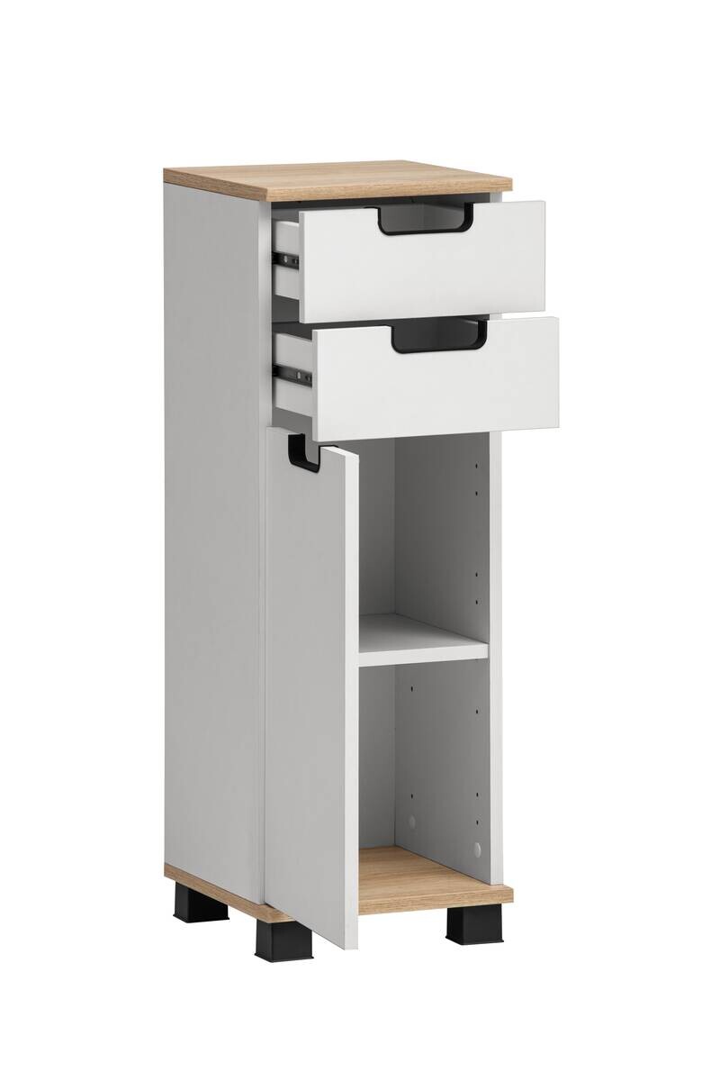 Schrank Emmik weiß matt Eiche Eiche weiß Nachbildung B/H/T: ca. 30,3x88,1x32,6 cm