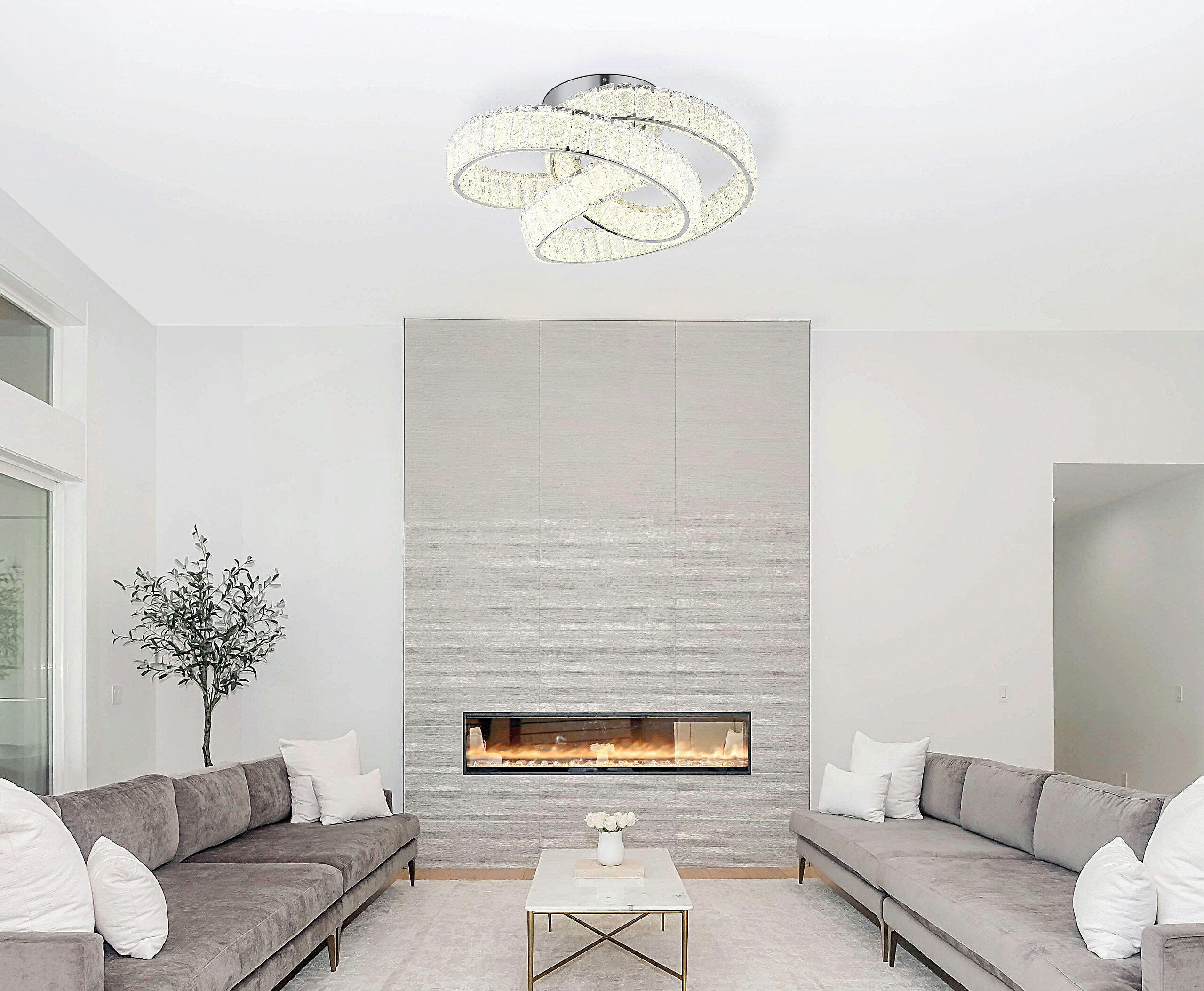 GLOBO Deckenleuchte Chrom klar Metall B/H/D: ca. 47x26x60 cm 1 Brennstellen