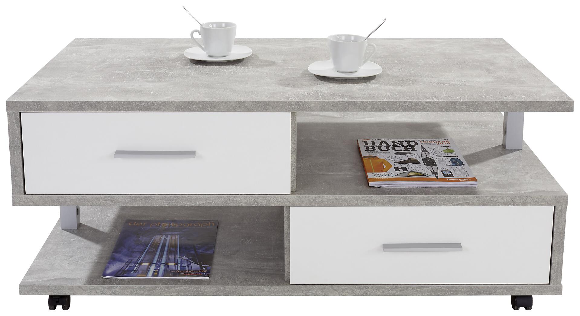 Couchtisch Quattro Beton weiß B/H/T: ca. 105x45x60 cm