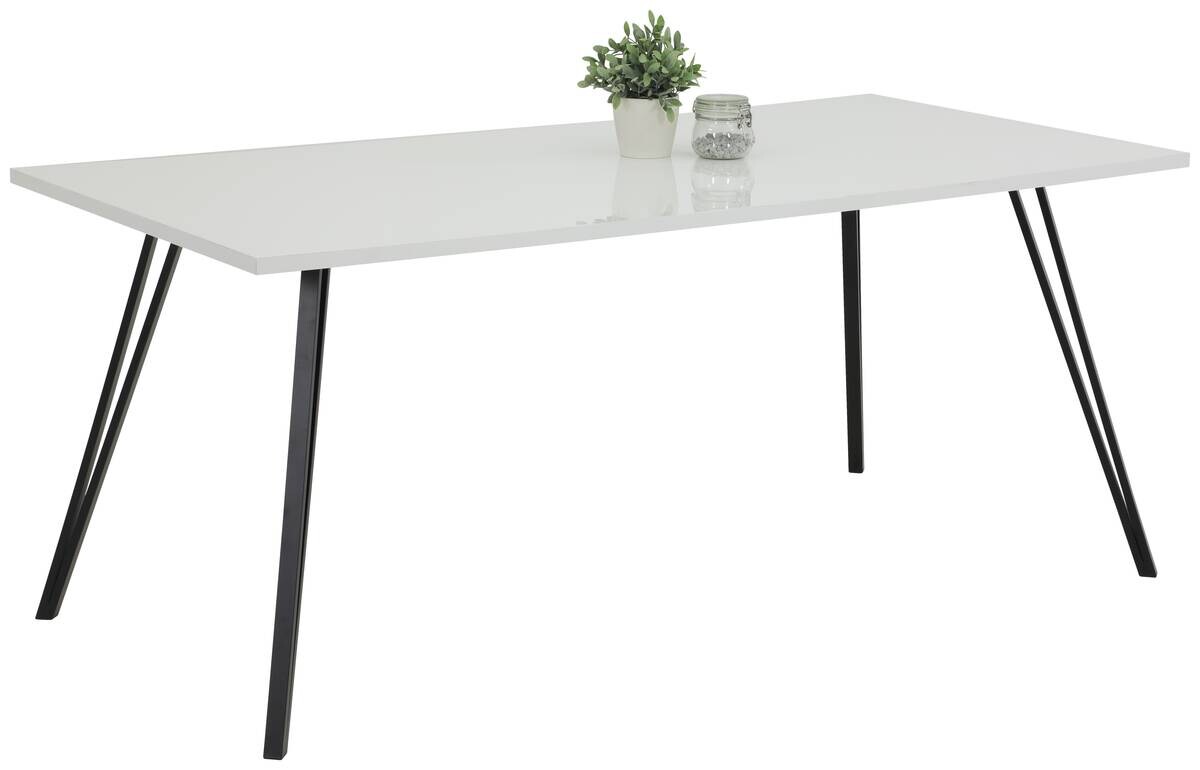 Esstisch Jennifer weiß schwarz B/T: ca. 180x90 cm