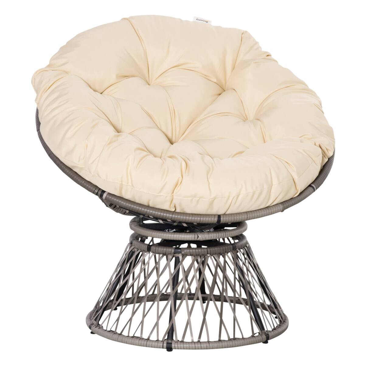 Outsunny Gartensessel beige Polyester B/H/L: ca. 97x87x90 cm