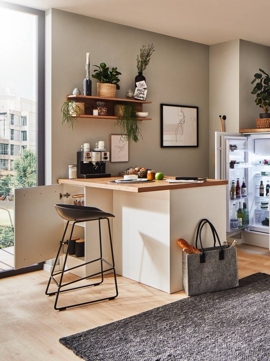 Respekta Inselküche Gabriel weiß Hochglanz