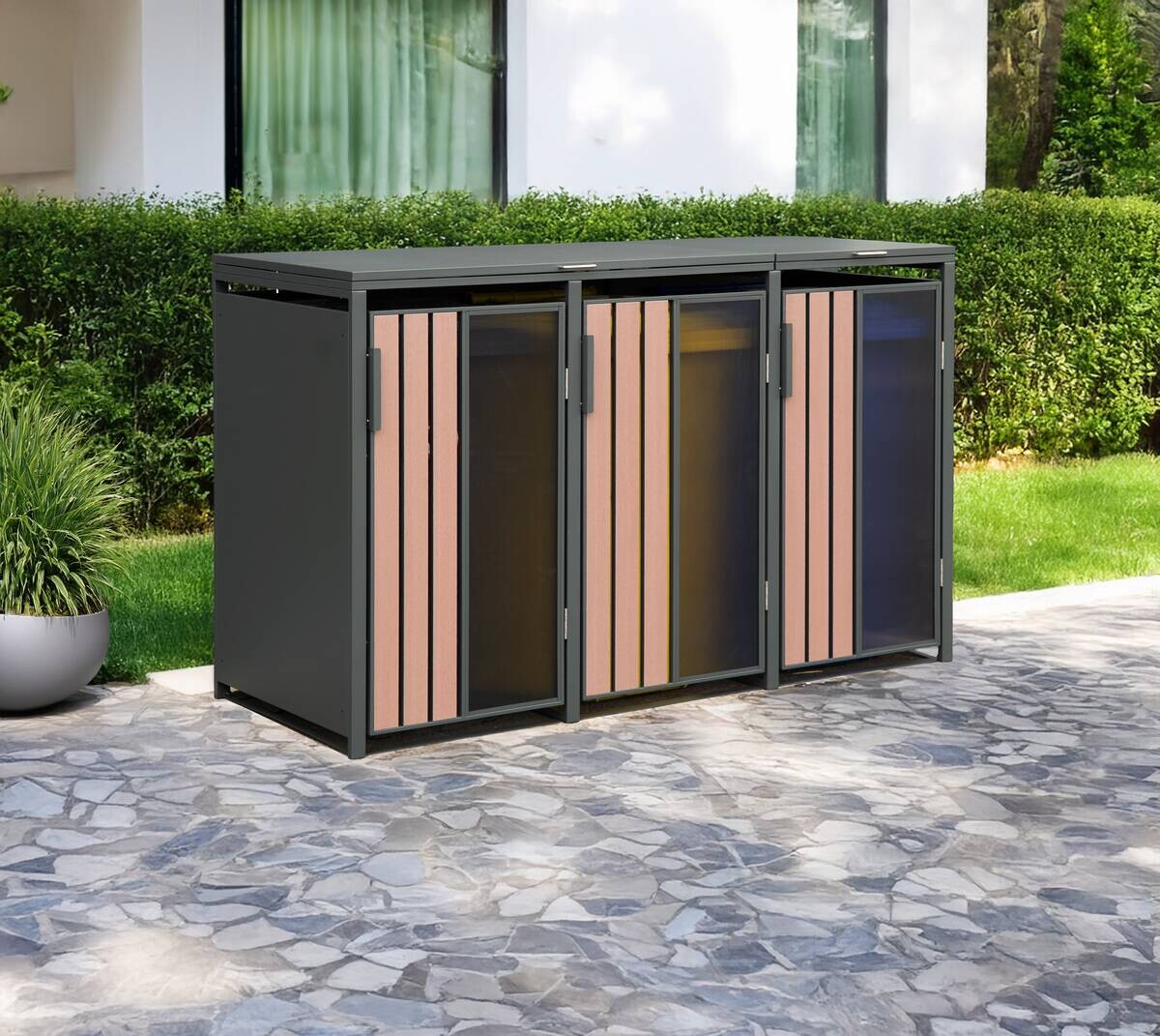 Westmann Mülltonnenbox Status anthrazit B/H/L: ca. 198x116x80 cm