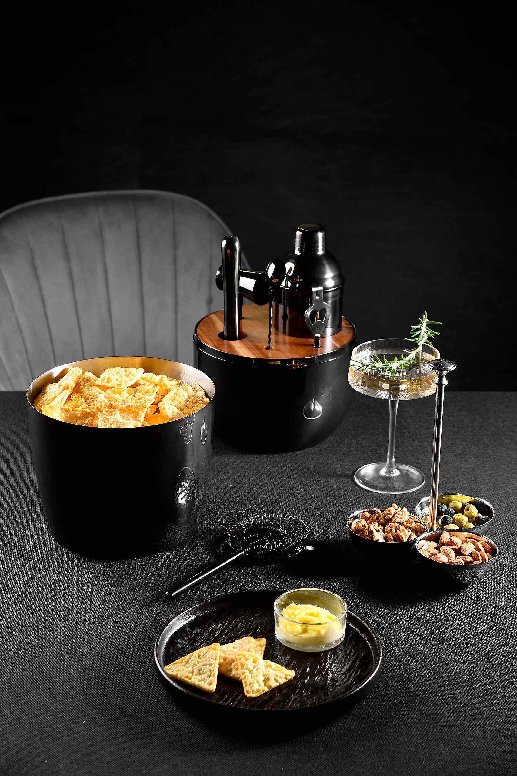 MASTERPRO Cocktail-Set THE DROP schwarz Edelstahl