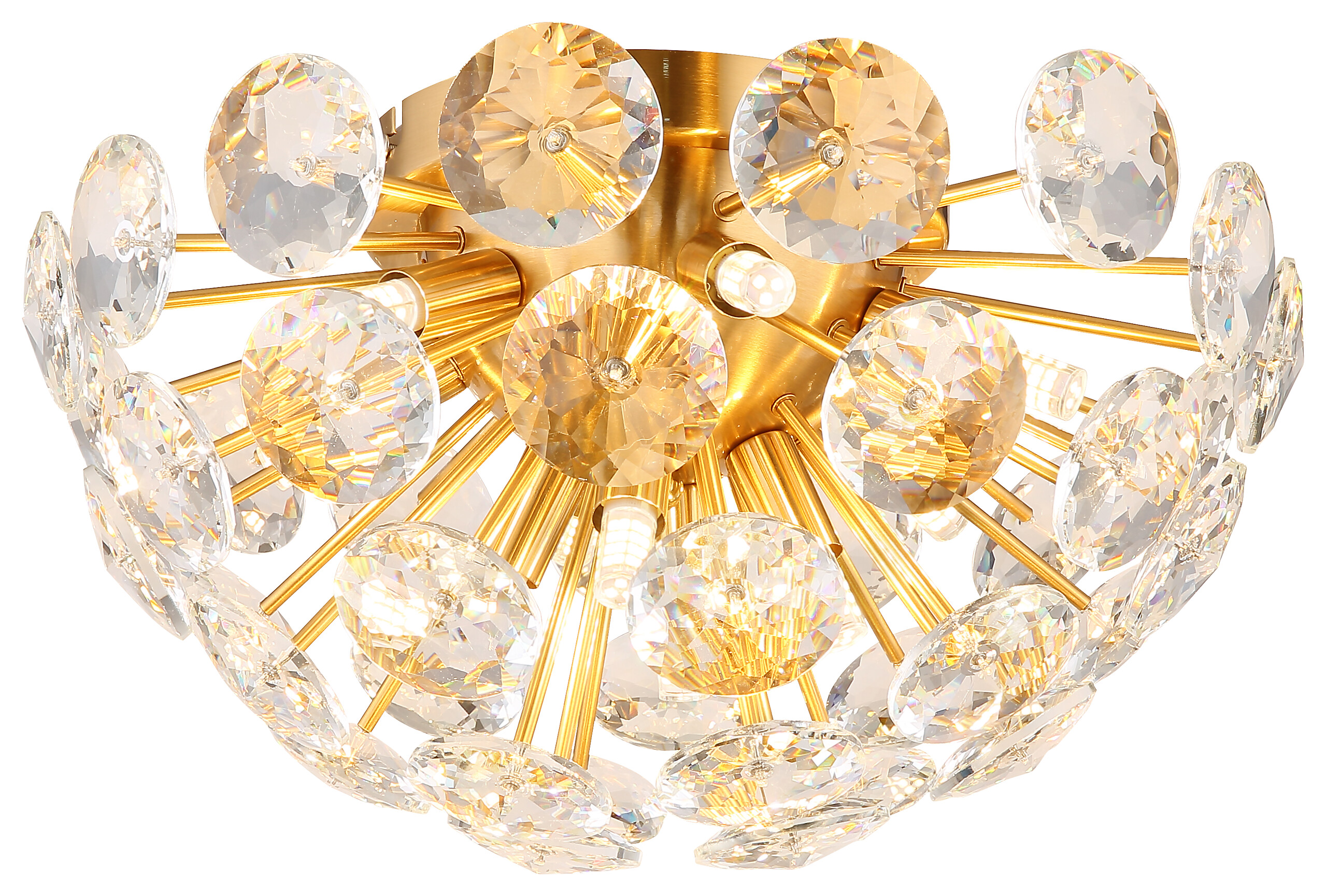 GLOBO Deckenleuchte gold klar Metall H/D: ca. 22x39 cm 10 Brennstellen