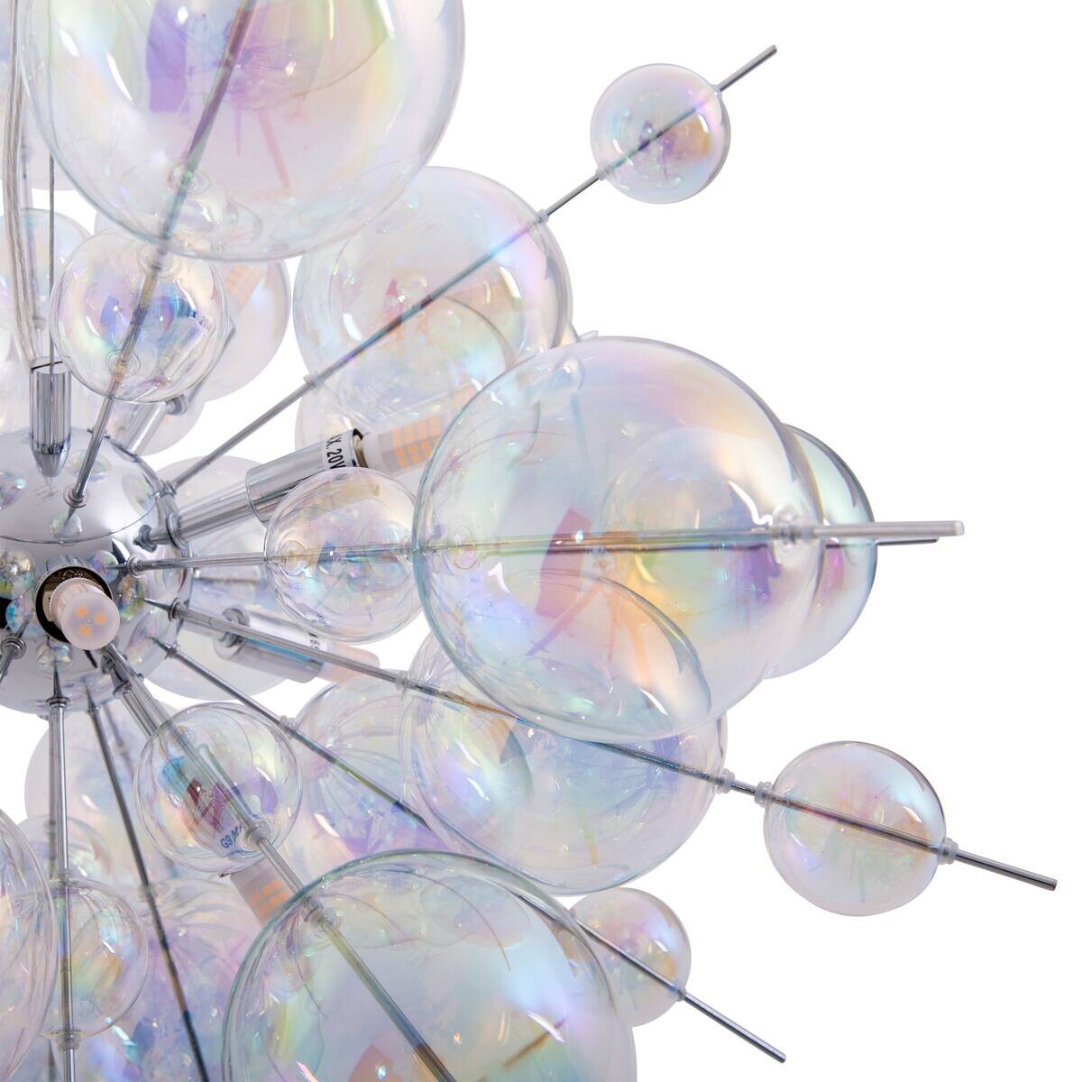 Näve Leuchten Pendelleuchte 7026430 multicolor Glas Metall B/H/T: ca. 65x65x65 cm G9 10 Brennstellen