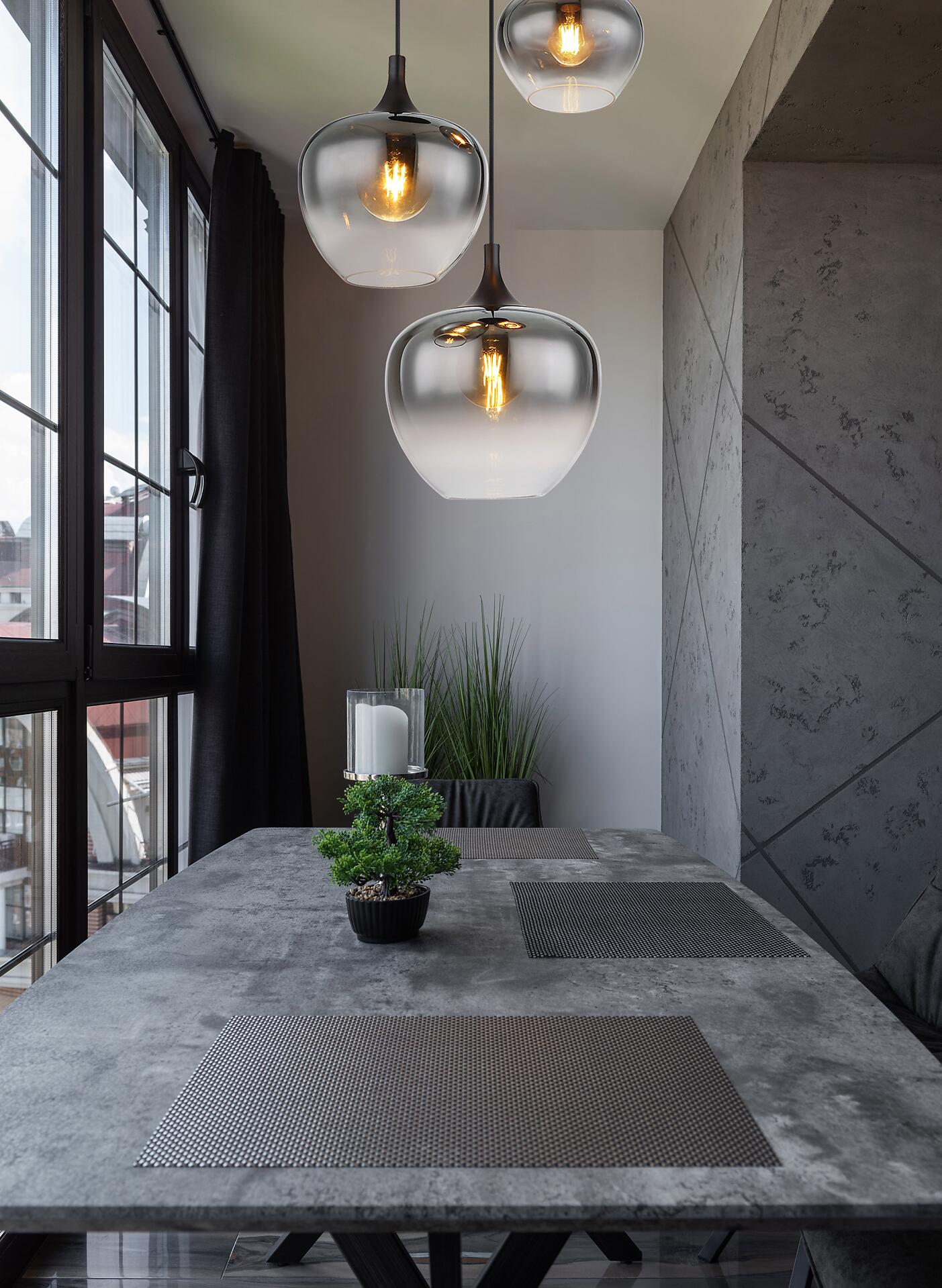 GLOBO Deckenleuchte Maxy schwarz Metall H/D: ca. 120x48 cm E27 3 Brennstellen