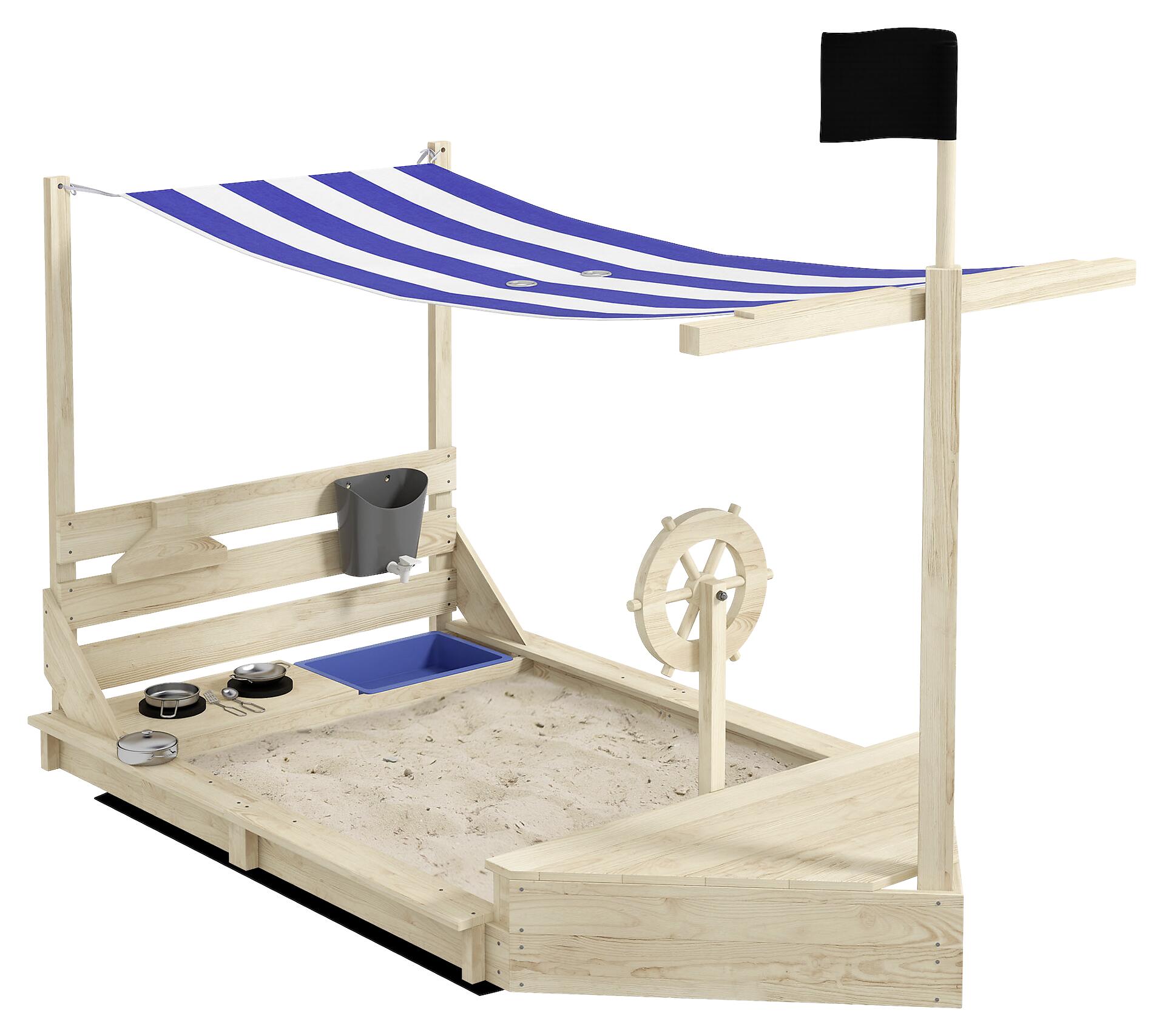 Outsunny Sandkasten natur B/H/L: ca. 103x180x144,5 cm