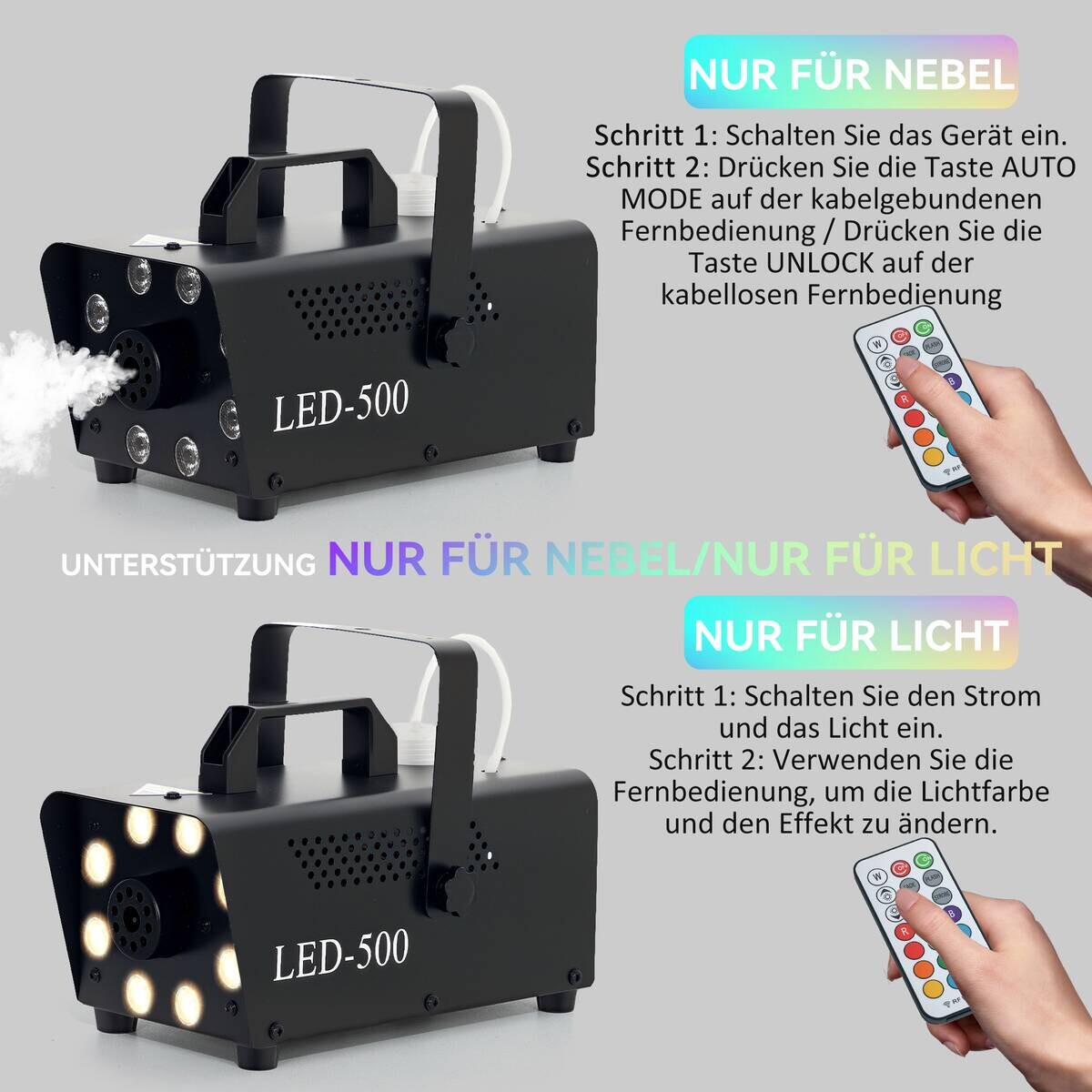 HOMCOM Nebelmaschine schwarz Kunststoff B/H/L: ca. 12x14x24 cm