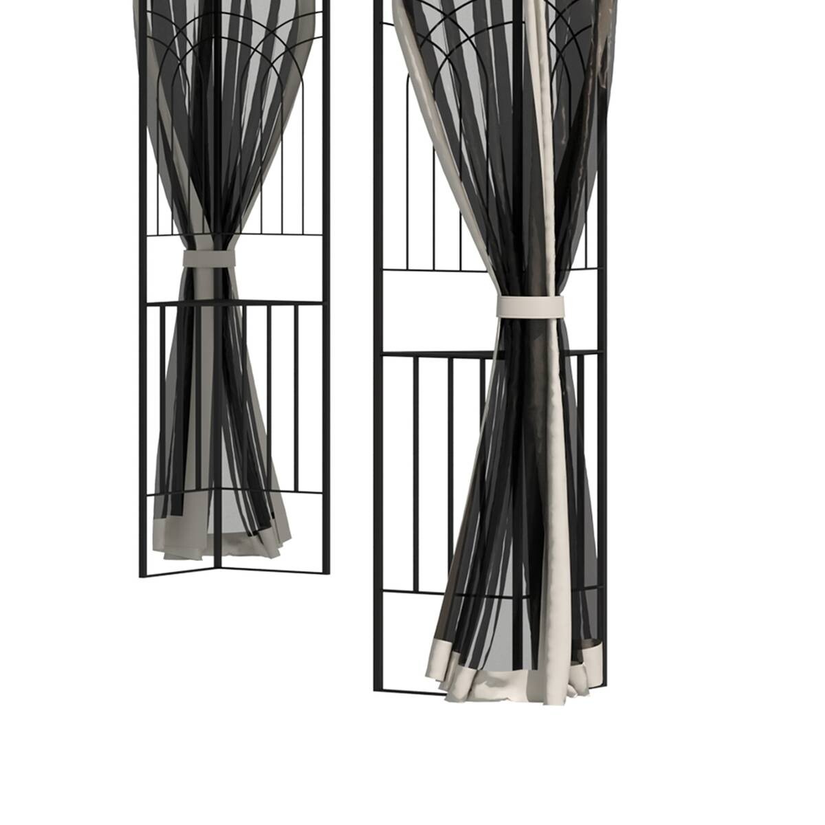 Outsunny Pavillon mit Doppeldach beige Metall B/H/L: ca. 299x274x299 cm