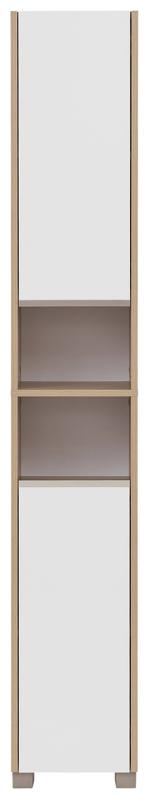 Hochschrank Juba Eiche hell Nachbildung weiß B/H/T: ca. 30,3x186,5x33,1 cm